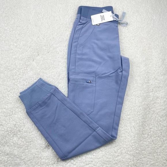 NWT FIGS Zamora 2.0 Jogger Scrub Pants XXS Blue FIONx Cargo Medical Uniform - Picture 2 of 12